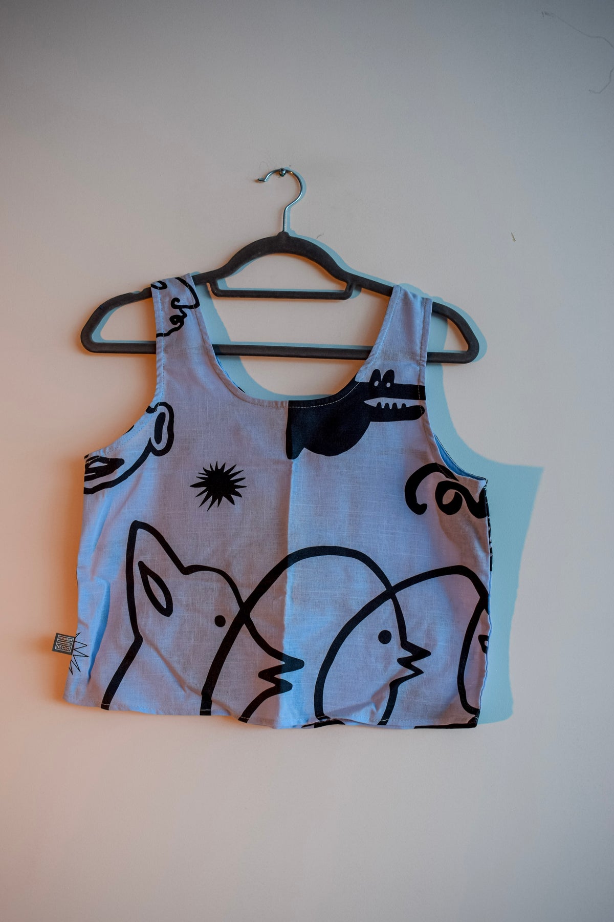 Top Tirantes Azul Celeste – Sueños Negro